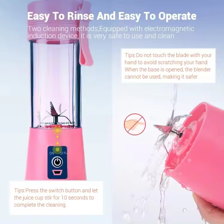 USB Rechargeable Juicer 6 Blades Electric Blender Portable Mixer