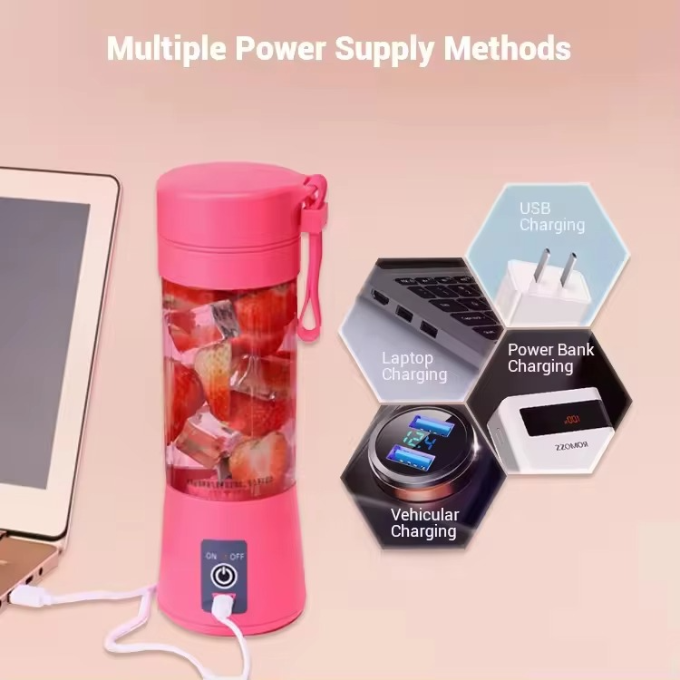 USB Rechargeable Juicer 6 Blades Electric Blender Portable Mixer