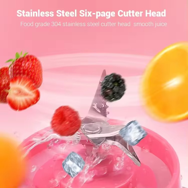 USB Rechargeable Juicer 6 Blades Electric Blender Portable Mixer